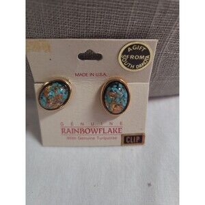 Genuine rainbowflake clip on earrings